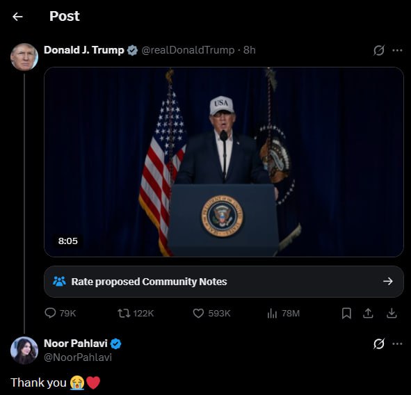 a screenshot of person standing behind a podium with the white house flag